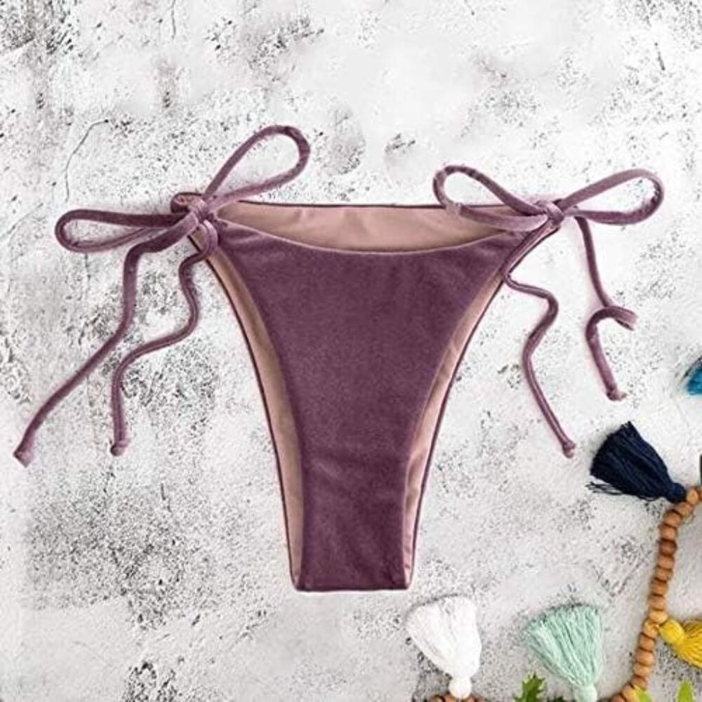 Pilot Active Womens Pink Velvet Bikini Bottoms – Size L, NWOT